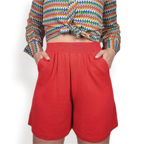 St. John Pants - St. John Knit Shorts High Waist Wide Leg Marie Gray 4